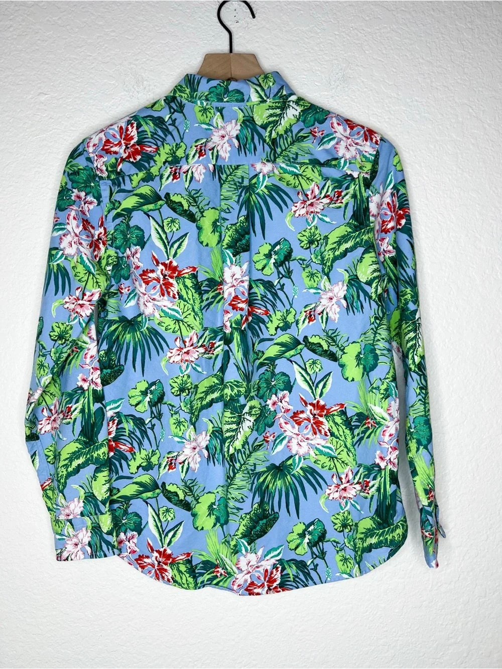 Ralph Lauren Boys Tropical Button Down Oxford Shirt Long Sleeve size Large 14-16